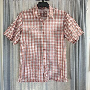 Dickies Temp IQ Vented Shirt Men's L Button Down Red Plaid Summer Workwear
